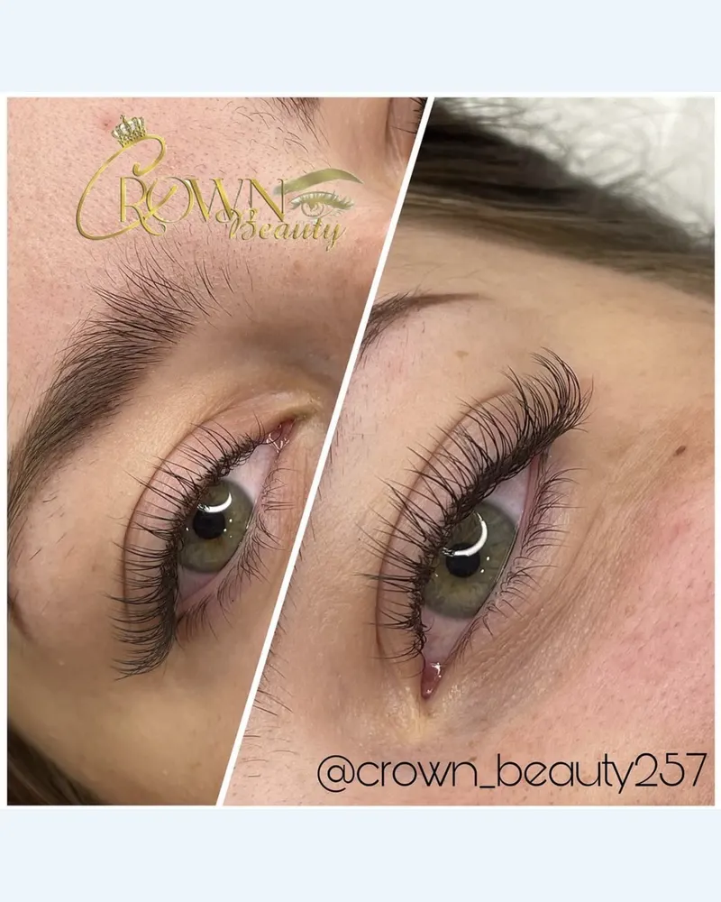 Before and after lash extensions