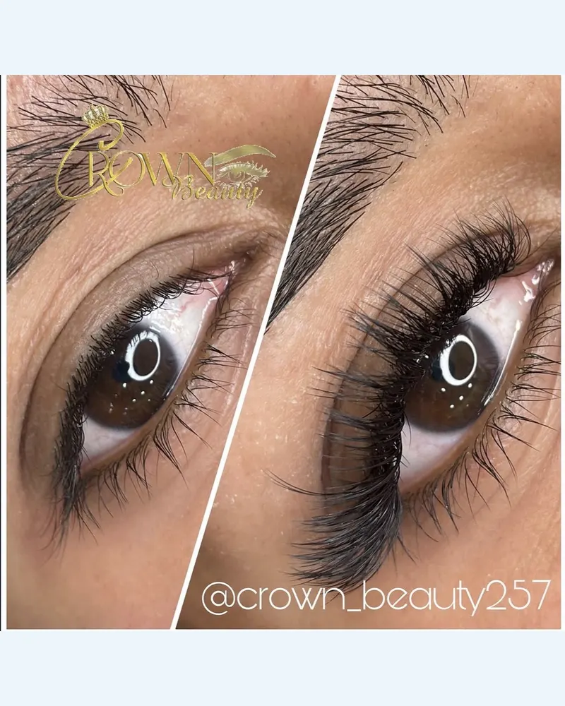 Before and after volume lashes